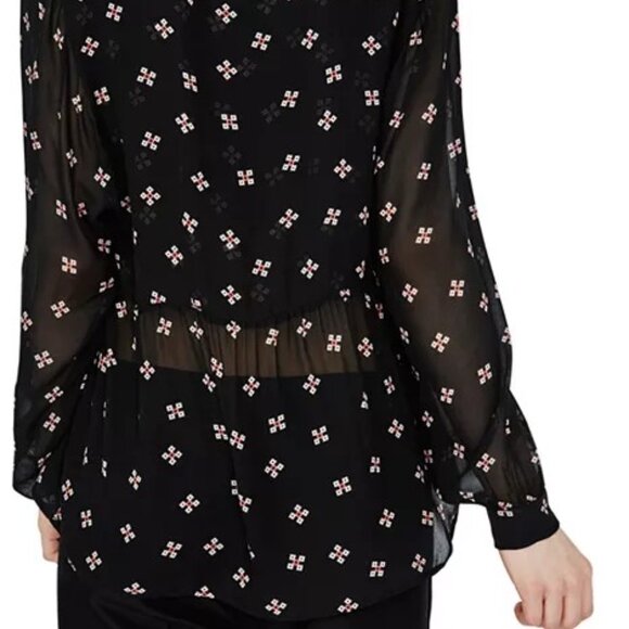 Maje Leona Geometric-print Chiffon Top - Picture 5 of 9